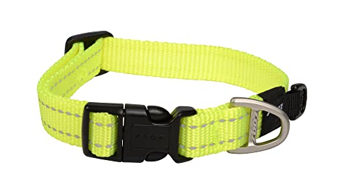 Image of Reflective Dog Collar for Medium Dogs, Adjustable from 12-17 inches, Yellow