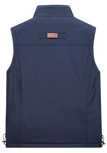 Image of Men's Casual Lightweight Vest Fleece Lined Windproof Warm Sleeveless Jacket