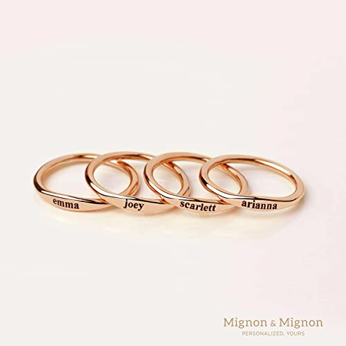 Mignonandmignon Custom Name Ring For Women Christmas Gift Personalized Gift Mom Stacking Dainty Engraved Matching Friend Bridesmaids Promise Grandma thumb #1