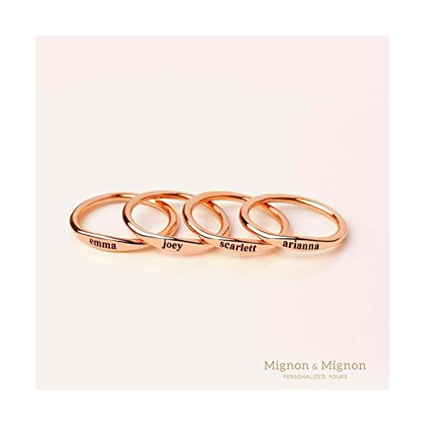 Custom Name Ring for Women Christmas Personalized Gift Mom Ring Personalized Stacking Dainty Engraved Matching Friend Bridesmaids Promise Grandma - RF1-D - Image 3