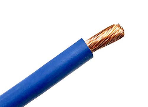 AC/DC Wire And Supply 6 AWG BLUE Heavy Duty Extra Flexible Battery Welding Cable Lead Car Audio Solar 600 VOLT Made in the USA (20 FT)
