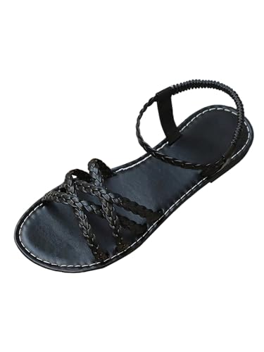 Image of Verdusa Women's Flat Sandals Strappy Dressy Ankle Strap Casual Summer Thong Sandals for Beach