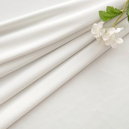 Image of MIULEE Velvet Curtains 50W x 72L 2 Panels Ivory Blackout Curtains | Luxury velvet fabric, pinch pleat design, back tab hooks, thermal insulated, blackout light blocking, for living room bedroom