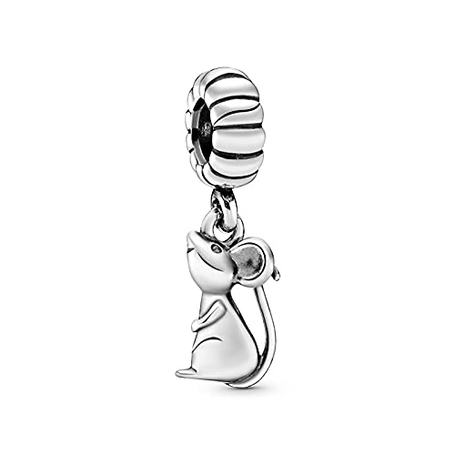 DGAYU 925 Sterling Silver Zodiac Charm, Dainty Mouse Charm Bead for Bracelet or Necklace