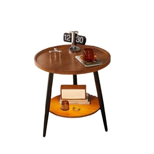 ラウンドエンドテーブル コーヒー サイド ロー 丸型 カフェ ナイト まる 木目 ミニ 丸 ソファ モダン リビングルーム ルーム オフィス 寝室 防水 リビング 小さめ 座卓 コンパクト 軽い 一人暮らし 新生活 単身赴任 (木の色,50*50*60cm
