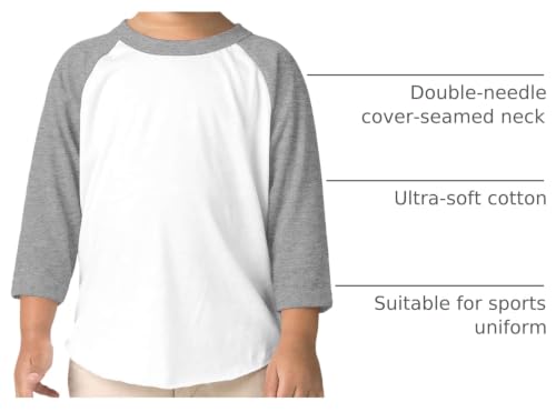 Image of Hat and Beyond Kids Raglan Jersey Child Toddler Youth Uniforms 3 /4 Sleeves T Shirts