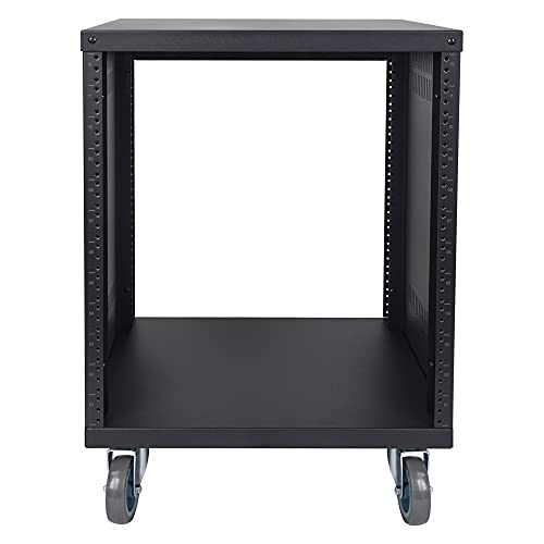 Sound Town 12U Universal Steel Rack, W/ 3" Locking Casters, Vented Side Panels For Audio Video, Server And Network Equipment (Strk-M12U) #TOP3