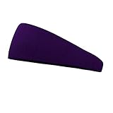 Bondi Band Headbands for Women, Tapered Anti Slip Workout Headbands That Stay In Place, Absorbent, Moisture Wicking, For Running, Yoga, Skiing and More,, Posh Purple, 4 inch Wide Band