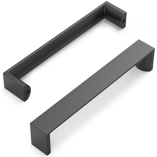 FURNIWARE 10 Stück Möbelgriffe, Schwarz 128mm Lochabstand Schrankgriffe Küchengriffe Griffe Möbel Schubladengriffe Griffe für Küchenschränke Schränke Schubladengriffe