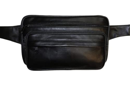 Pochette banane homme XL en cuir noir pour vider vos poches