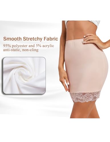 Image of Avidlove Half Slips for Women Under Dress Non Cling Floral Lace Trim Above Knee Half Slips
