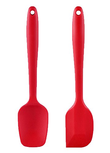 Spatulas Silicone Heat Resistant, 600ºF Heat-Resistant Spatulas & Baking Spoon ,Safe Soft and Non-stick Flexible Rubber Spatulas with Stainless Steel Core Design(Red)