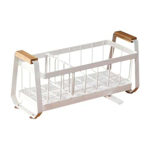 WMFASBAG Fregadera Organizador de Caddies Cesta de Soporte de Esponja de baño de Cocina de Cocina (partición Blanca)