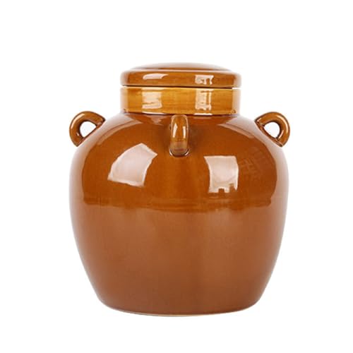 Bafnsiji 450ML, Vaso di sottaceti in Ceramica Fatta a Mano, Pentola in gres, Vasetti di fermentazione, Vaso di fermentazione in Ceramica, Vaso Rotondo in Ceramica