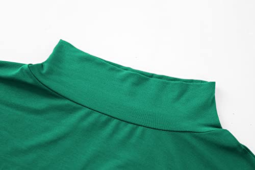 Image of Kindcall Lightweight Mock Turtleneck Crop Tops Long Sleeve Casual Base Layer for Women