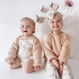 FYBITBO Baby Girl Boy Sweater Knit Oversized Pullover Sweatshirt Romper Onesie Warm Fall Winter Clothes Outfit Newborn - Image 2