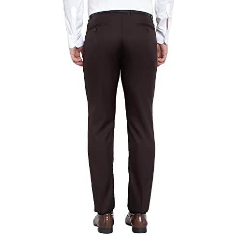 Image of The PS Men's Formal Regular Fit Cotton Blend Black, Dark Grey Combo Trouser (Pack of 2)