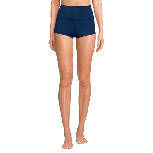 Lands' End Women's Tugless High Waisted Swim Boy Shorts