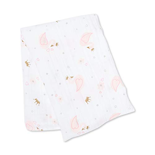 Lulujo Baby Cotton Muslin Swaddle Blanket, 47 X 47-Inch, Swan #TOP3
