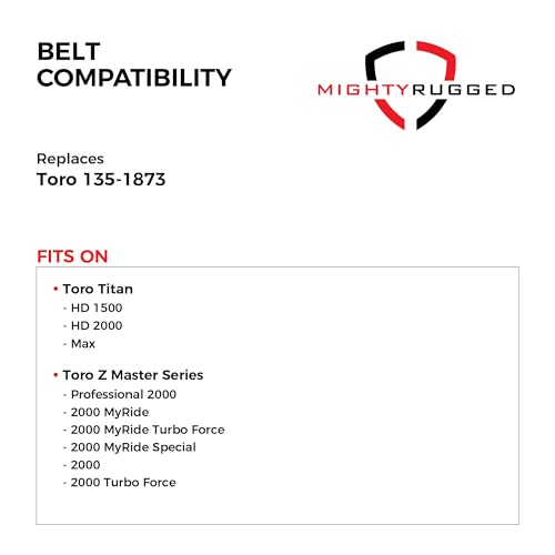 Image of 135-1873 Replacement for Toro, Belt Length 189.5 inch, Heavy-Duty, Durable, Aramid Cord Belt Replaces 1351873 for Toro Titan HD 1500, HD 2000, Max, Z Master Pro 2000, 2000 MyRide