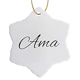 3dRose AMA - Word for Mom in Basque - Mother in Different Languages 3 inch Snowflake Porcelain Ornament