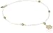 14k Yellow Gold Cable Anklet with Flower and Beads, 10"