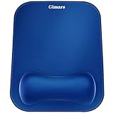 Gimars Large Smooth Superfine Fibre Gel Memory Foam Ergonomic Mouse Pad Wrist Rest Support - Blue Mousepad for Laptop, Computer, Gaming, Office - Comfortable for Easy Typing and Pain Relief