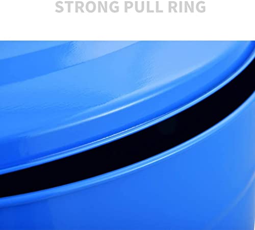 Oitto Trash Can Home Bedroom Round Iron Bucket Retro Industrial Style Trash Can Multiple Color Storage Bucket Outside Trash Can Bar Cafe Trash Can Can Trash (Color : 64L-Blue) #TOP3