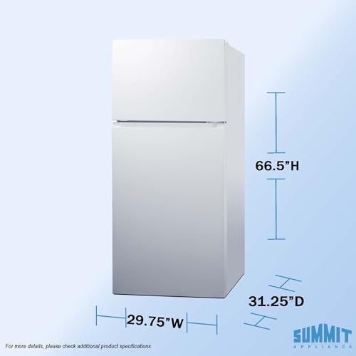 Summit 30” Top Mount Refrigerator - Freezer, 18 cu.ft. Capacity, ENERGY STAR Certified, White - FF18W