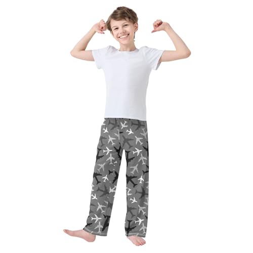 Black Grey Airplanes Boys Track Pants Toddler Casual Pants Sweatpants Kids Athletic Pants for 6-8 Years2