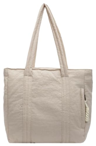 Casual Practical Zipper Pocket Tote Bag Solid Simple Large Capacity Underarm Bag Class Work Handbag for Women 2025