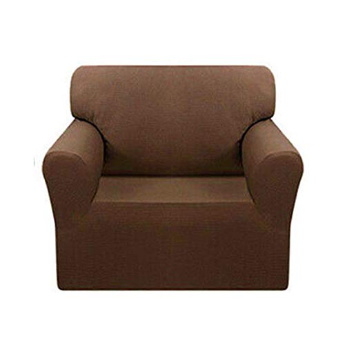 Funda De Sofá Elástica Suave Protector De Sofá De Color Puro De 1/2/3/4 Plazas Funda De Sofá Lavable Antideslizante,Brown-Singleseat(90-140cm) Cover