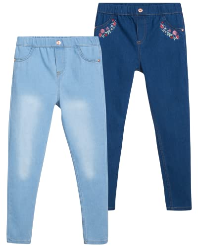 Nanette Lepore Girls' Jeggings - 2 Pack Super Stretch Denim Jeans Leggings (Big Girl), Size 12, Light Unicorns/Dark Solid #TOP21
