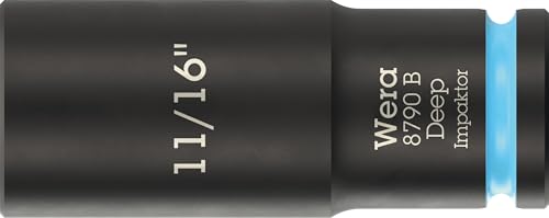 Wera 8790 B Impaktor Deep Bussole con attacco da 3/8, 11/16 x 63 mm