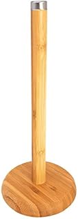 COM-FOUR® Uchwyt na rolki papieru do kuchni - uchwyt na rolki stojacy z bambusa - uchwyt na rolki papieru do kuchni bez wiercenia - 32 cm (1 sztuka - bambus - braz)