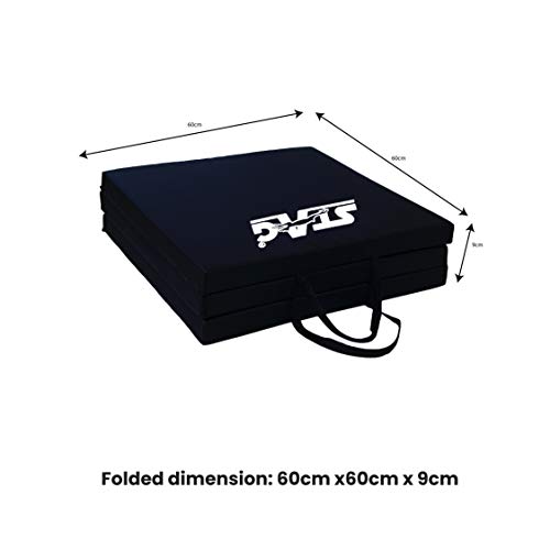 Image of STAG Multi-Purpose Foldable Fitness MAT 180 cm X 60 cm X 30 MM Use as Tumbling mat, Gymnastics mat, Crash pad Thick Foam for Both Men and Women, Black