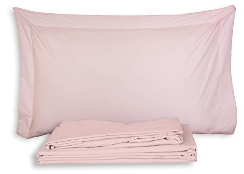 Completo lenzuola per letto singolo in puro percalle di cotone 100%