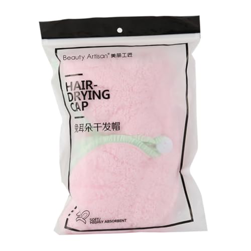 FRCOLOR 入浴キャップ マイクロファイバーバスタオル バスヘア シャワーヘアタオル 速乾タオル シャワーキャップ 女性のキャップ バスルームアクセサリー ピンク