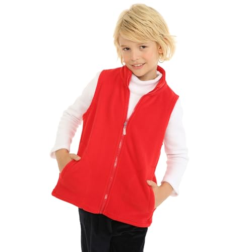 Image of Mud Kingdom Boys Girls Polar Fleece Vest Jacket Ligntweight Plain Vest Full Zipper Sleeveless