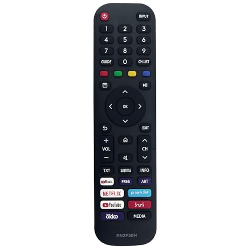EN2F30H - Control remoto de repuesto para Hisense Smart TV 50H6G 55H6G 65H6G 43S4 50S5 58S5 70S5 75A7100 58AE7000F 43A7300F 43A7500F 43AE7200F 50A7 5F 5F 5 F 50A7500F 55A7300F 55AE7400F 65A7300F