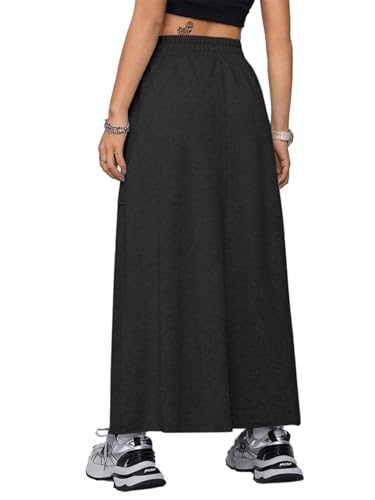 SOFIA'S CHOICE Women's Drawstring Maxi Skirt with Pockets High Waist A Line Long Skirts2
