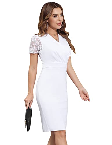 Wedding Guest Dresses For Women Wear To Work Business Formal Dresses Elegant Midi All White Xl #TOP2
