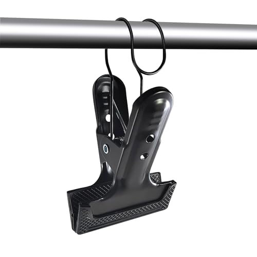 Image of 2 Pack 4-1 /4 inch Heavy Duty Spring Clamps Clips, Black Metal Rubber Hinge Clip File Clamps for Photography Background Stands, Home Improvement Projects (2.17 inch Opening, with Hooks)