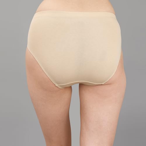 Image of SOIE Women High Rise Full Coverage Solid Colour Cotton Stretch Hipster Panty (Pack of 3)