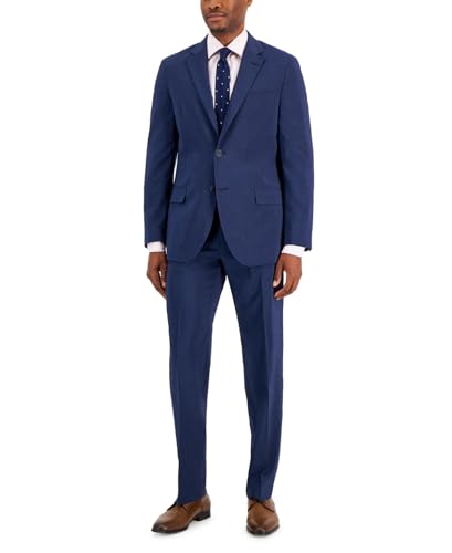 Nautica Men's Modern-Fit Stretch Suit (38S, Blue Solid)