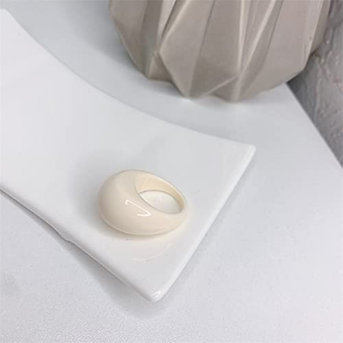 Set 15Pcs Multicolor Resin Chunky Wide Face Dome Knuckle Finger Stackable Joint Ring Fashion Cute Bling Bling Y2K Resin Rings for Women Girls Jewelry Gifts3