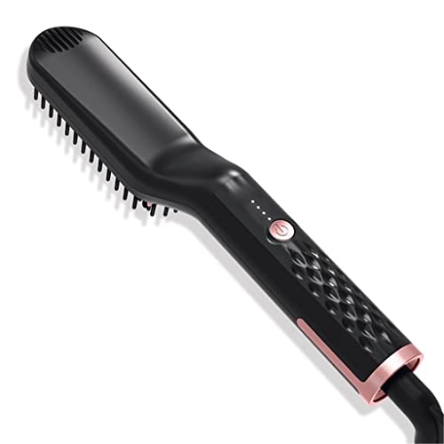 3 en 1 Alisador de Barba Calentamiento Rápido Eléctrico Rizador Multifuncional para Hombre y Mujer Peinador de Pelo miniatura 1