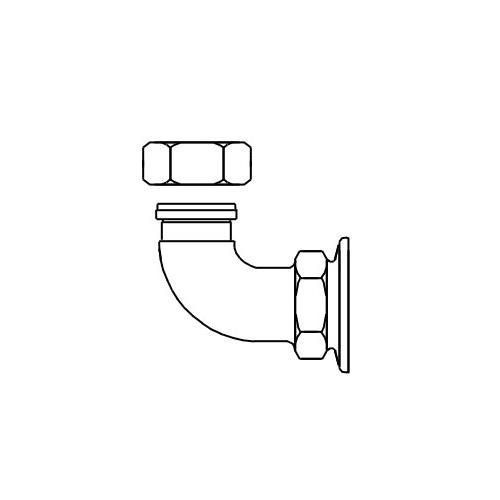 T&S Brass 00WW NPT Female Flange 90 Degree Inlet, 1/2"