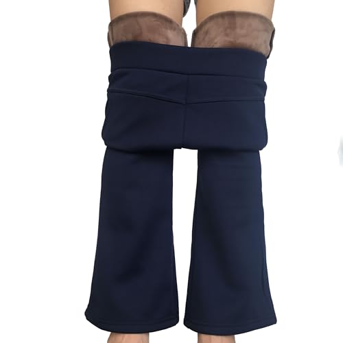 Fakanhui Women's Fleece Lined Bootcut Work Pants Winter Warm High Waisted Pull on Flare Business Dress Casual Pants3