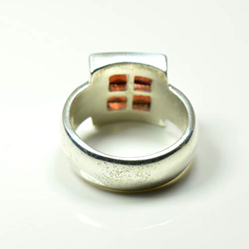 Bague argent véritable grenat rouge pierre de naissance Janvier - 5